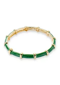 Gold Tone Enamel Stretch Bracelet