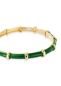 Gold Tone Enamel Stretch Bracelet