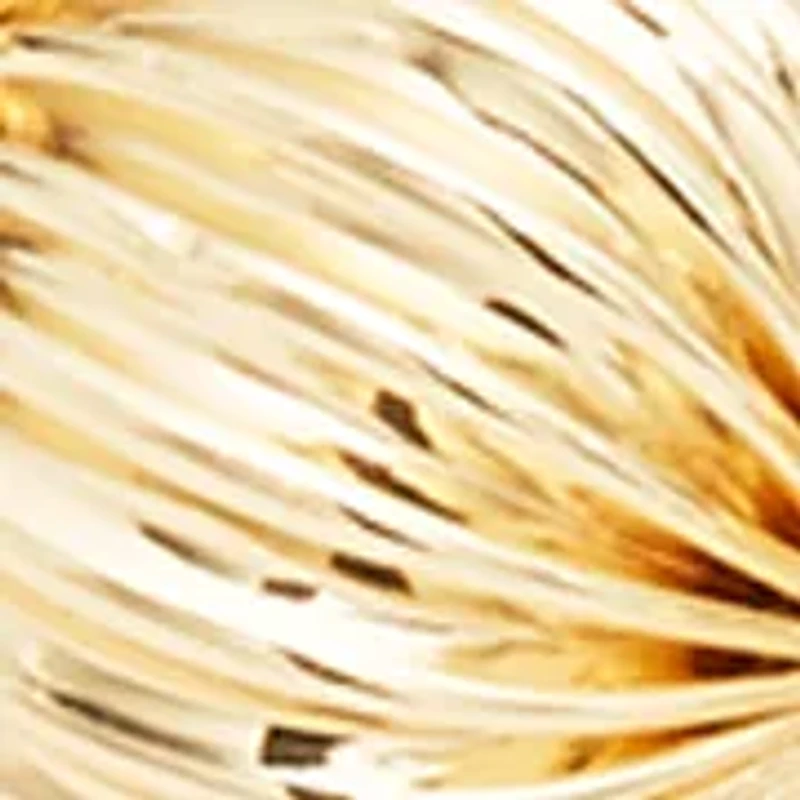 Gold Tone Textured Bead and Quatrefoil Toggle Stretch Bracelet