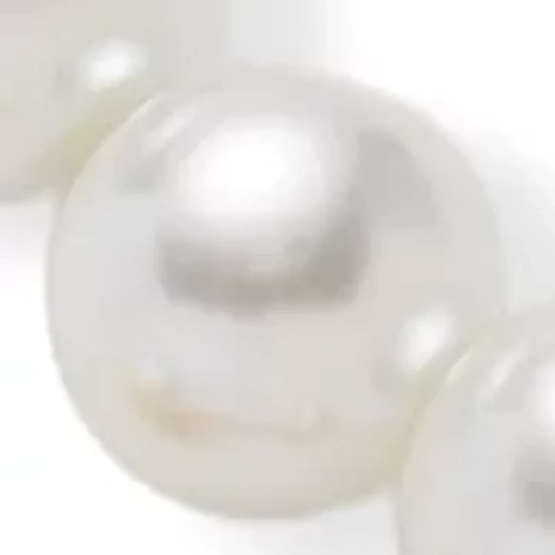 Gold Tone Quatrefoil Drop Earrings and Pearl Necklace Set