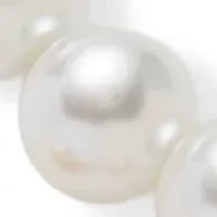 Gold Tone Quatrefoil Drop Earrings and Pearl Necklace Set