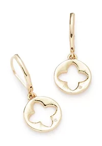 Quatrefoil Pearl Drop Charm Bracelet and Earrings Set