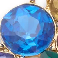 Gold Tone Cluster Stud Earrings and Multirow Pendant Necklace Set