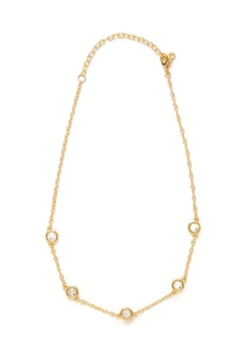 Crystal Double Drop Earrings and Frontal Necklace Set