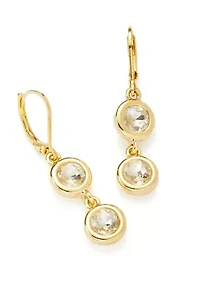 Crystal Double Drop Earrings and Frontal Necklace Set