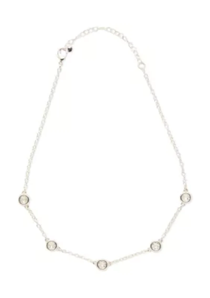 Crystal Double Drop Earrings and Frontal Necklace Set