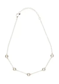 Crystal Double Drop Earrings and Frontal Necklace Set