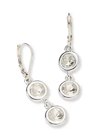 Crystal Double Drop Earrings and Frontal Necklace Set