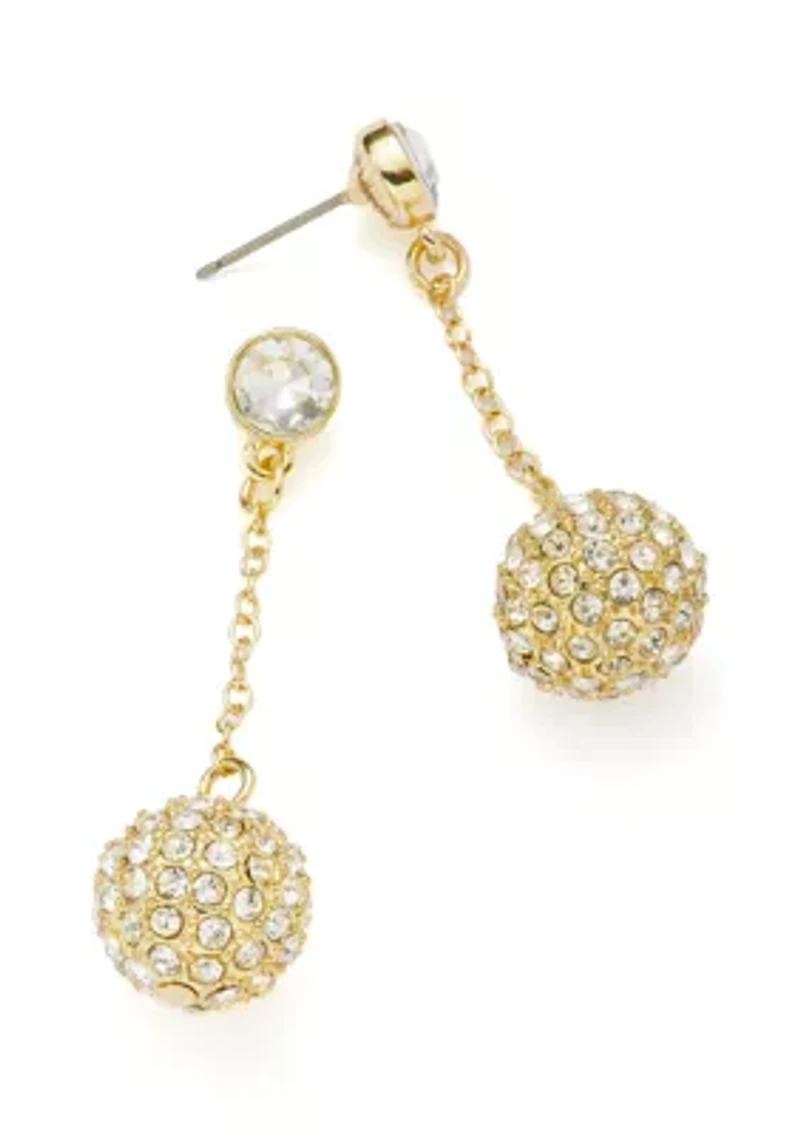 Crystal Fireball Linear Earrings and Necklace Set