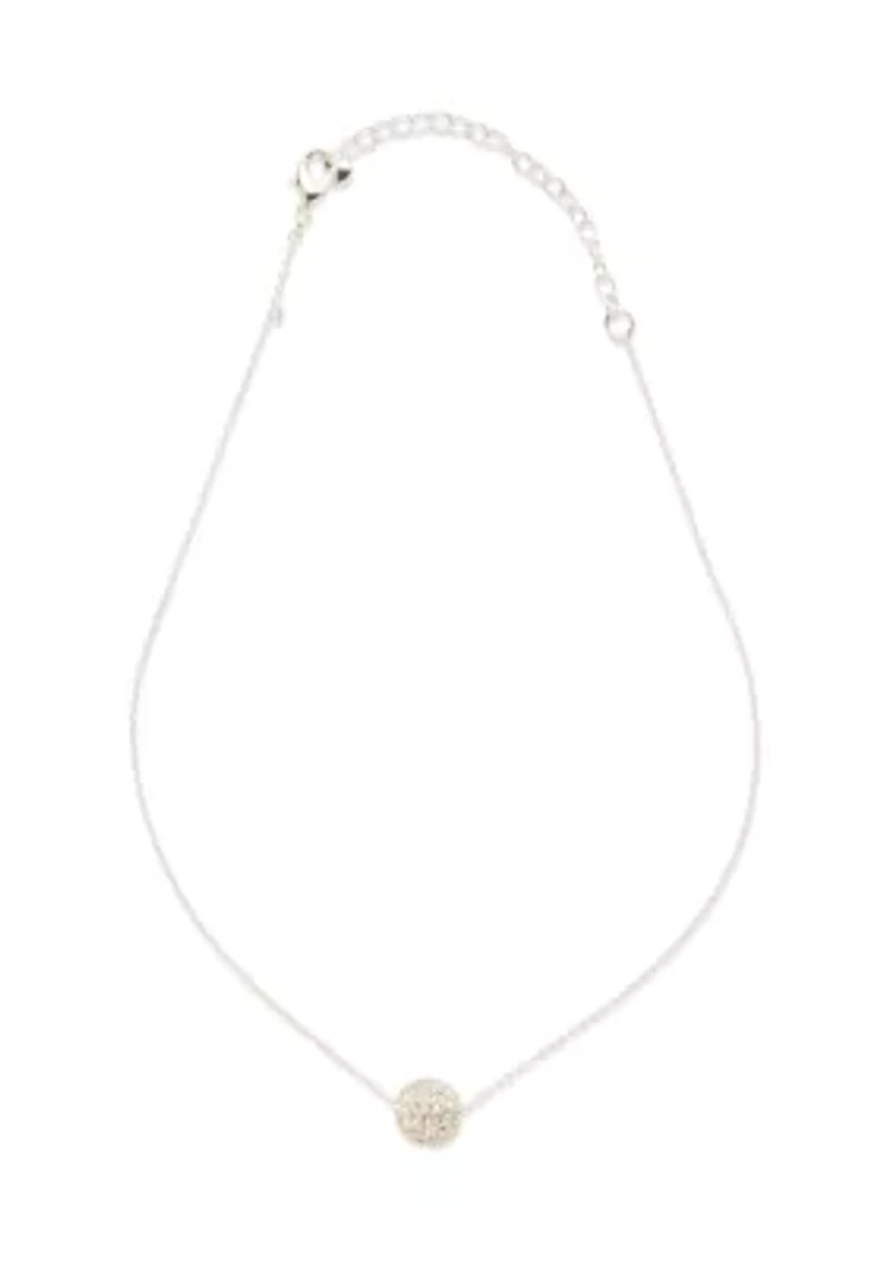 Crystal Fireball Linear Earrings and Pendant Necklace Set