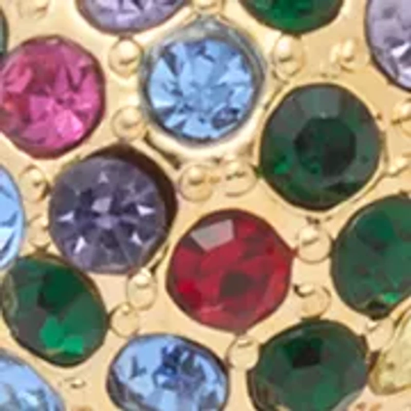 Gold Tone Rainbow Fireball Drop Earrings and Pendant Necklace