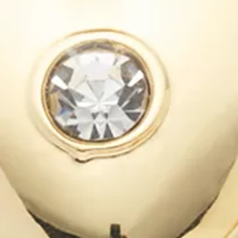 Gold Tone Puffy Heart Earrings and Necklace Set