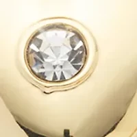 Gold Tone Puffy Heart Earrings and Necklace Set