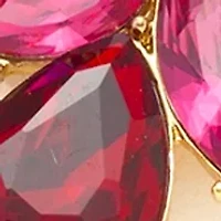 Gold Tone Tri-Stone Drop Earrings and Frontal Necklace Set