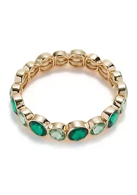 Green Round Stone Stretch Bracelet