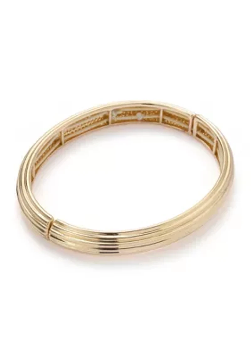 Textured Gold Tone Bangle Bracelet