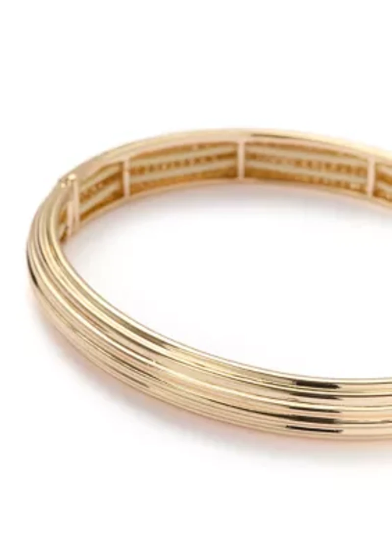 Textured Gold Tone Bangle Bracelet