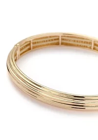 Textured Gold Tone Bangle Bracelet