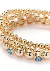 Crystal Beaded Bracelet Set