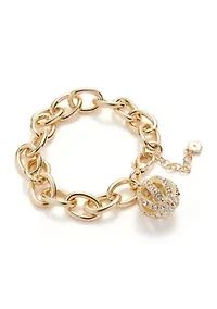 Crystal Ball Charm Chain Bracelet