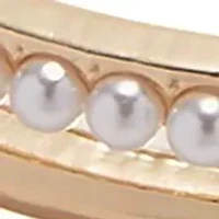 White Pearl Double Hinged Bangle Bracelet
