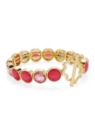 Crystal Toggle Charm Flex Bracelet