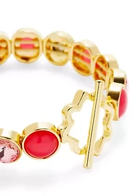 Crystal Toggle Charm Flex Bracelet