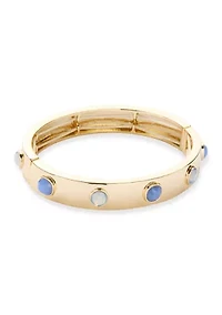 Stone Inlay Bangle Bracelet
