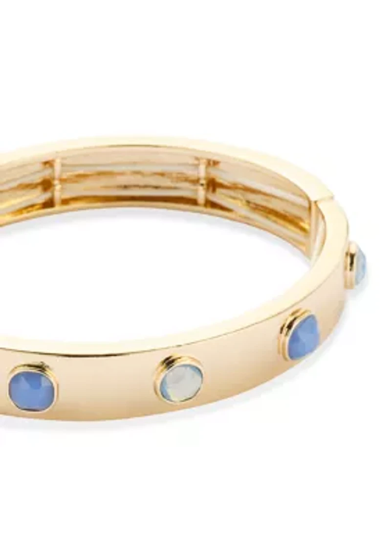 Stone Inlay Bangle Bracelet