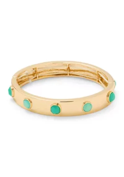 Stone Inlay Bangle Bracelet