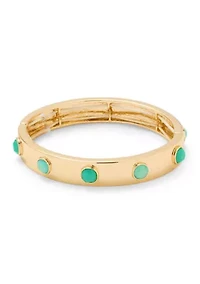 Stone Inlay Bangle Bracelet