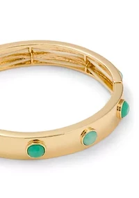 Stone Inlay Bangle Bracelet