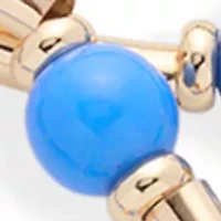 Beaded Gold Tone Stretch Bracelet Trio Set