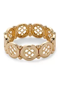 Lattice Gold Tone Stretch Bracelet