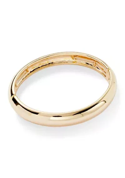 Thick Gold Tone Bangle Bracelet
