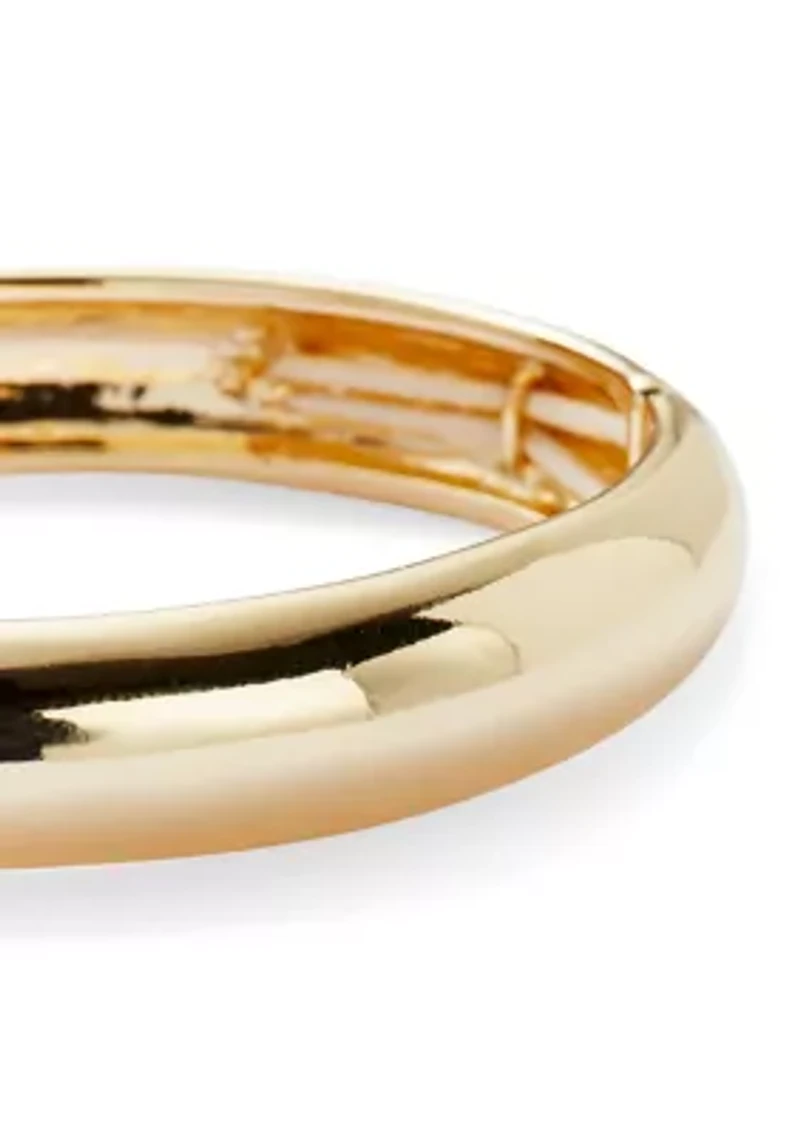 Thick Gold Tone Bangle Bracelet