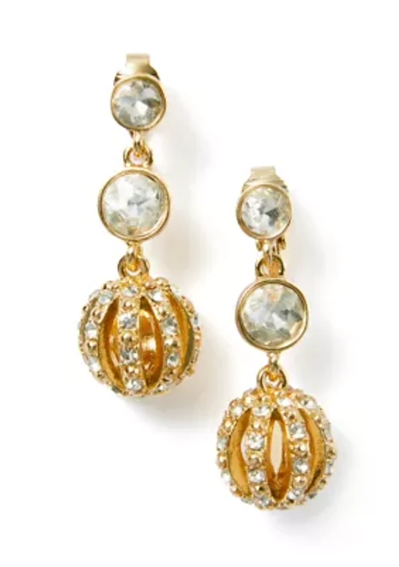 Crystal Ball Drop Earrings