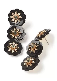 Flower Sequin Linear Earrings