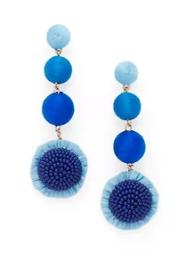 Bead and Thread Triple Drop Earrings
