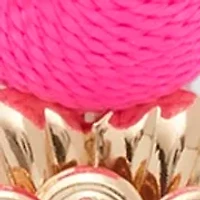 Flower Tassel Double Drop Earrings
