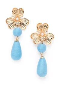 Flower Thread Double Drop Earrings