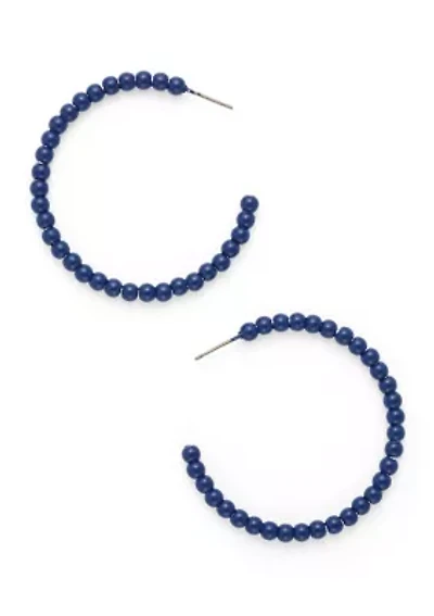 Beaded C Hoop 50mm Earrings