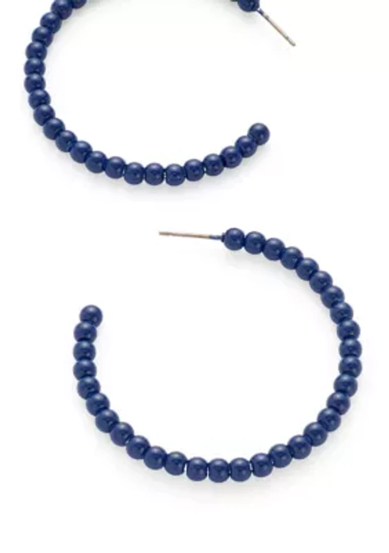 Beaded C Hoop 50mm Earrings