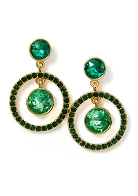  Green Pave Stone Orbital Earrings
