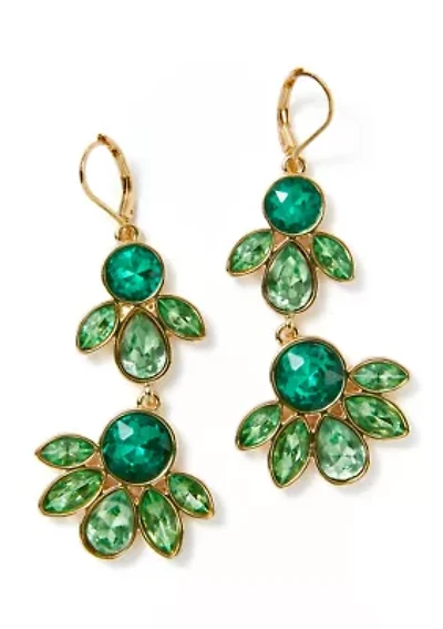  Green Stone Statement Earrings