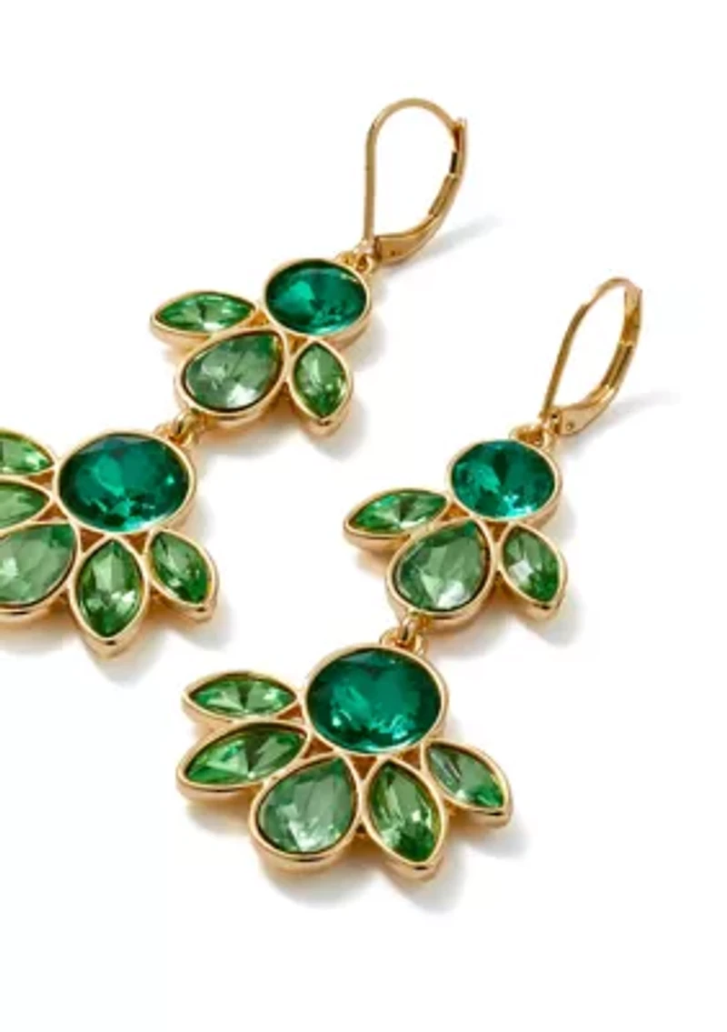 Green Stone Statement Earrings