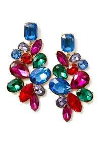 Multi Stone Cluster Earrings