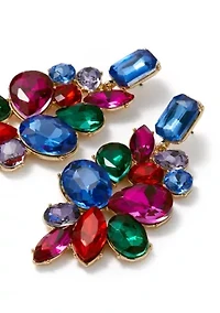 Multi Stone Cluster Earrings