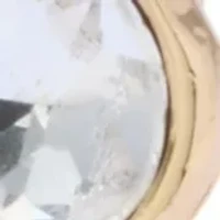 Crystal Pearl Stone C Hoop Earrings