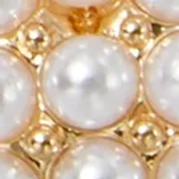 White Pearl Pave Heart Double Drop Earrings